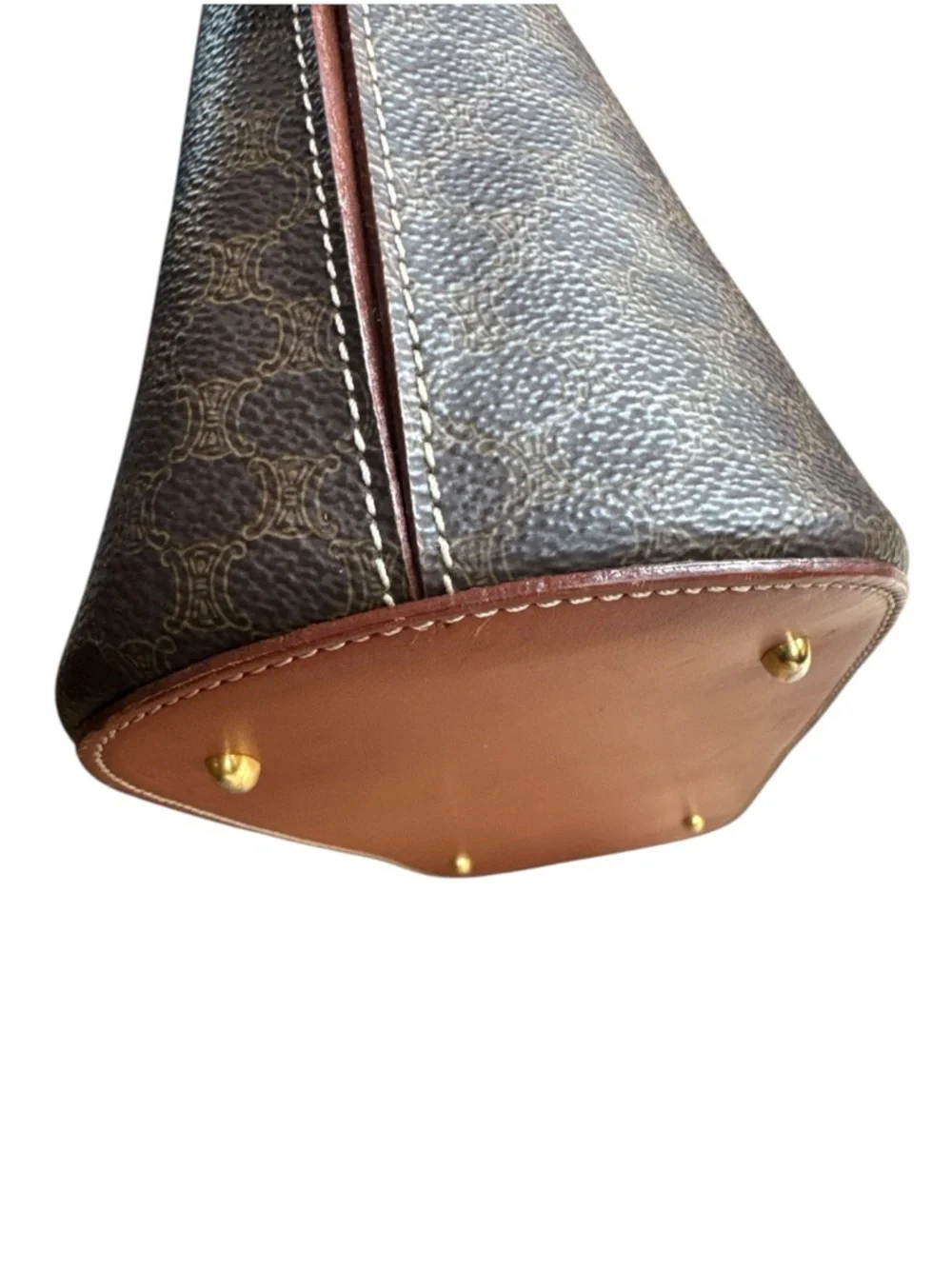 CELINE Set Macadame Dome Bag Satchel & Coin Purse VTG + COA Brown Luxury 10x12x5 - Picture 9 of 15